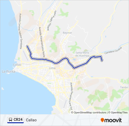 Mapa de CR24 de autobús