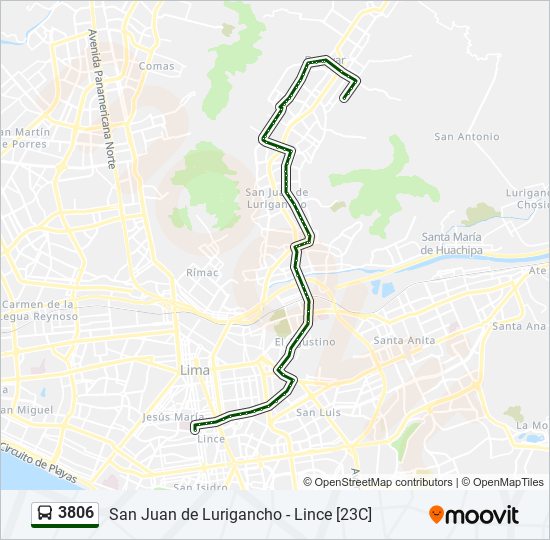 Mapa de 3806 de autobús