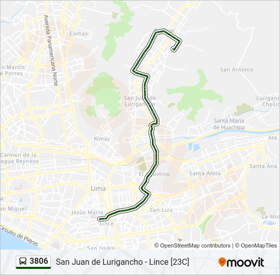 23c Bus Route Stops 3806 Route: Schedules, Stops & Maps - Óvalo Gutiérrez (San Isidro) -  Bayóvar (San Juan De Lurigancho) (Updated)