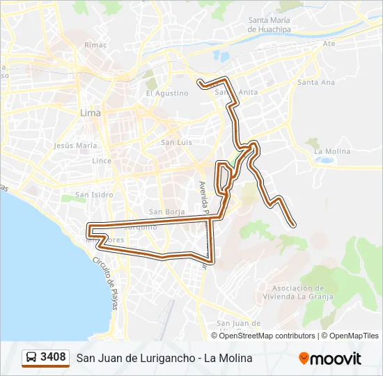 3408 Bus Line Map