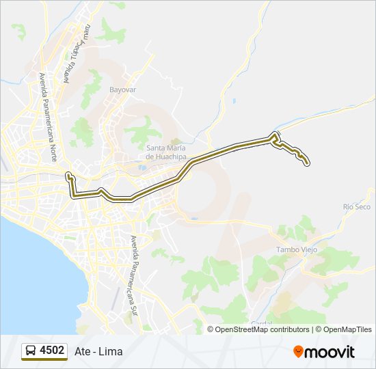 Mapa de 4502 de autobús