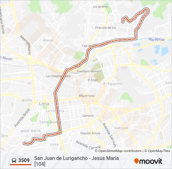 3509 Route: Schedules, Stops & Maps - Pirámide Del Sol (San Juan De  Lurigancho) - San Felipe (Jesús Maria) (Updated)