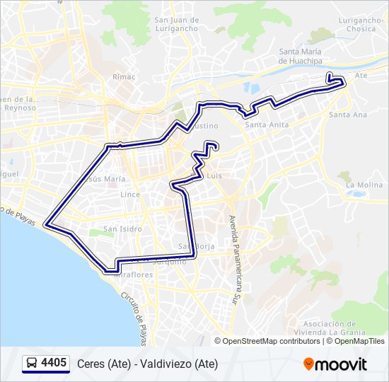 Mapa de 4405 de autobús