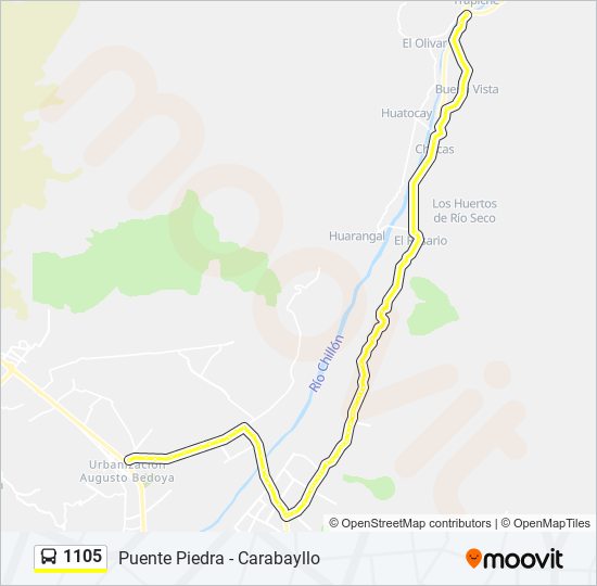 Mapa de 1105 de autobús