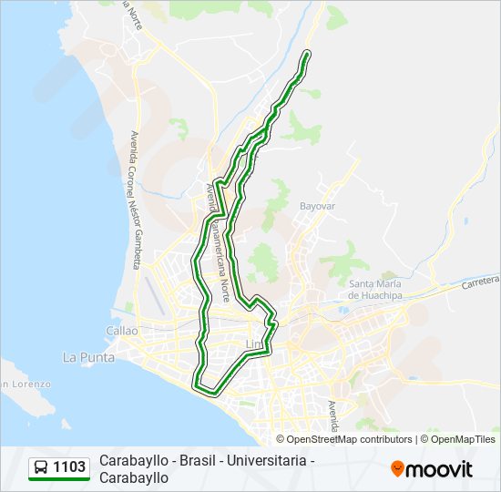 1103 bus Line Map