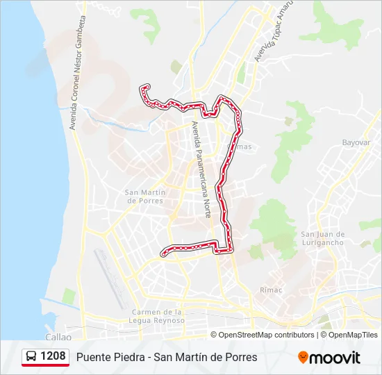 1208 Bus Line Map
