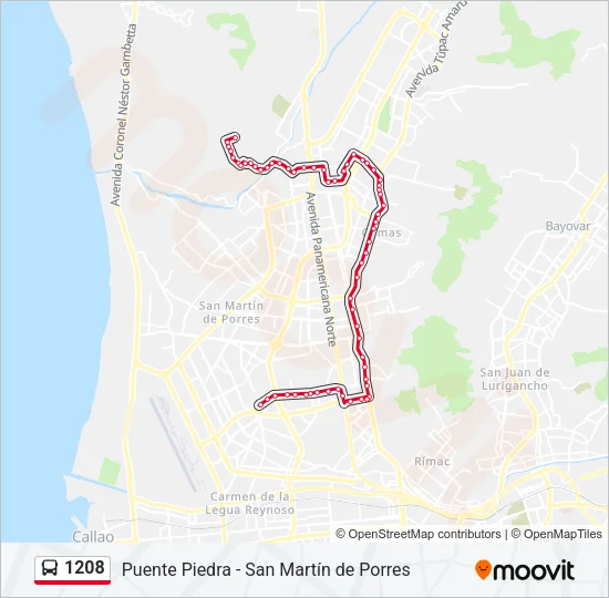 1208 Bus Line Map