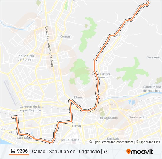 Mapa de 9306 de autobús