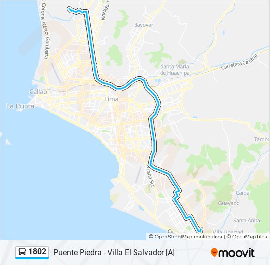 1802 bus Line Map