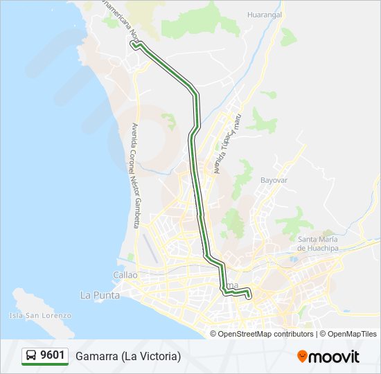 9601 bus Line Map