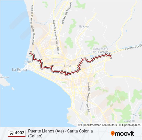 Mapa de 4902 de autobús