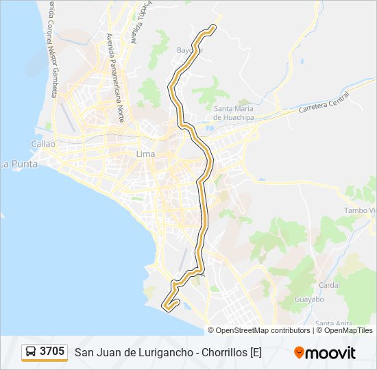 3705 bus Line Map