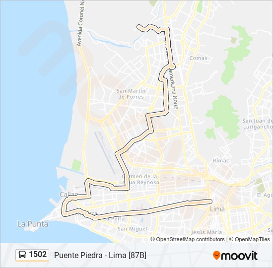 Mapa de 1502 de autobús