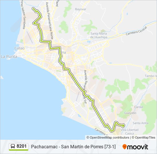 Mapa de 8201 de autobús