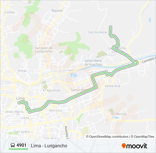 Mapa de 4901 de autobús