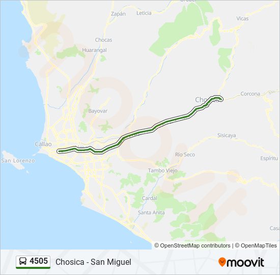 Mapa de 4505 de autobús