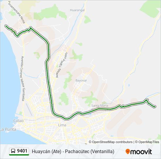 Mapa de 9401 de autobús