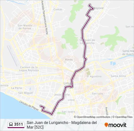 3511 Bus Line Map