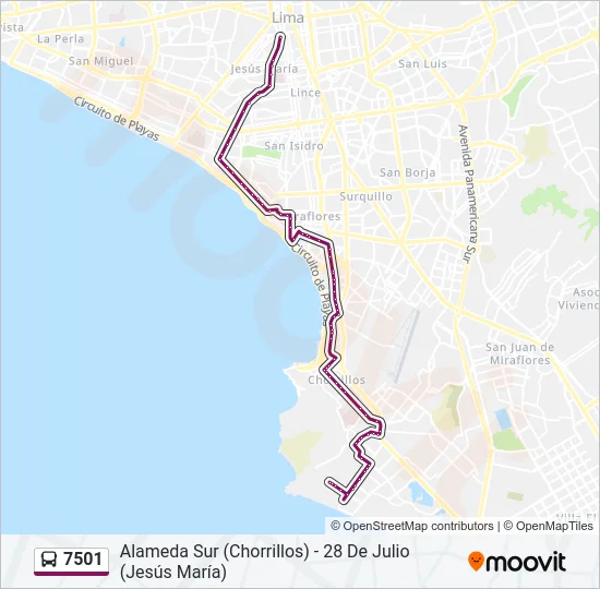 7501 Bus Line Map