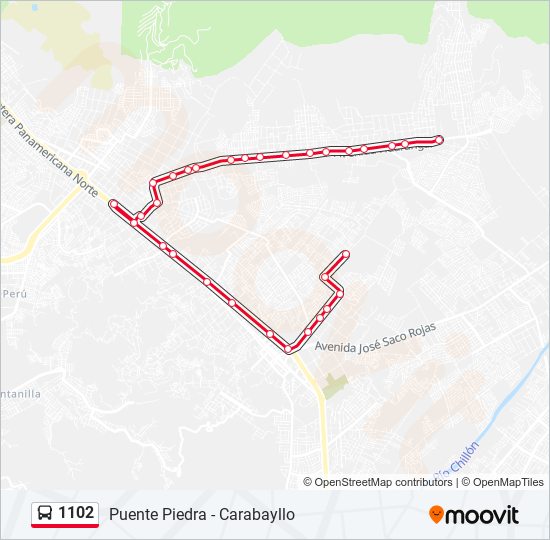 1102 bus Line Map