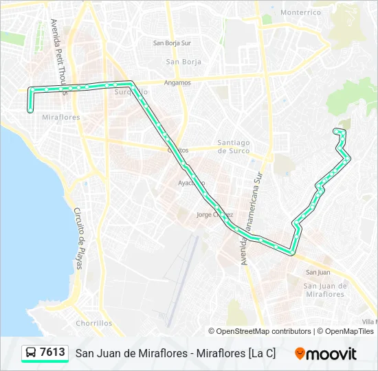 7613 Bus Line Map
