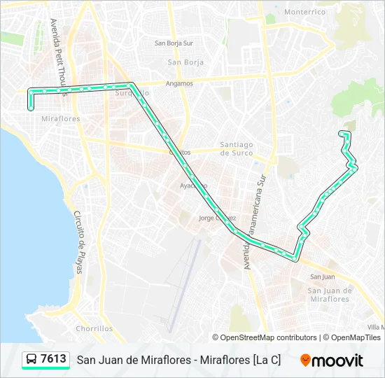 7613 Bus Line Map