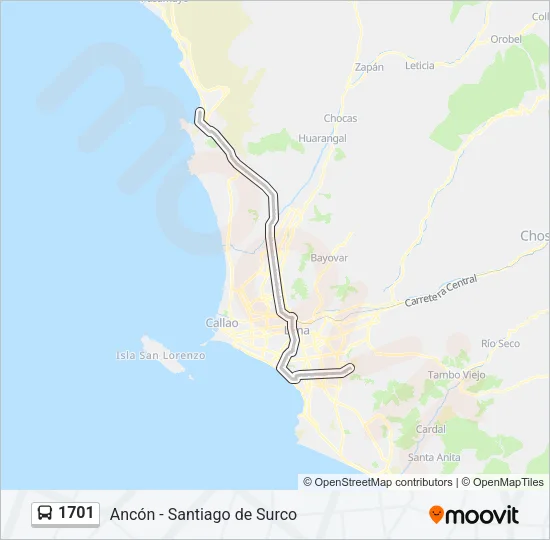 1701 Bus Line Map