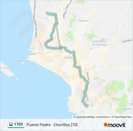 1703 Bus Line Map