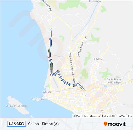 OM23 bus Line Map