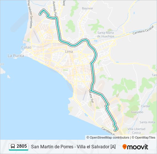 Mapa de 2805 de autobús