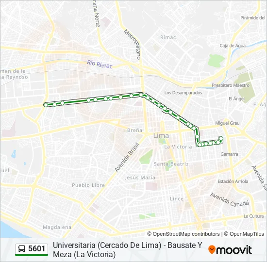 5601 Bus Line Map
