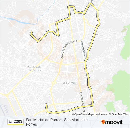 Mapa de 2203 de autobús