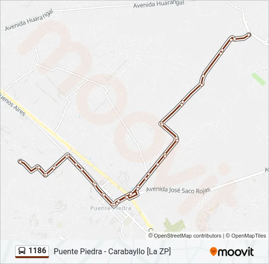 1186 Bus Line Map