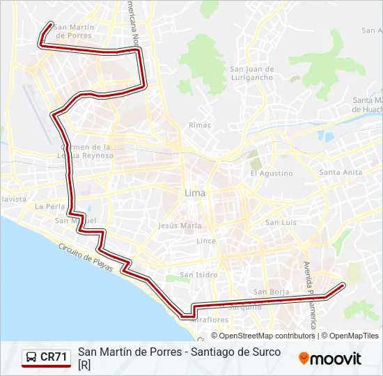 CR71 Bus Line Map