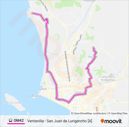 OM42 Bus Line Map