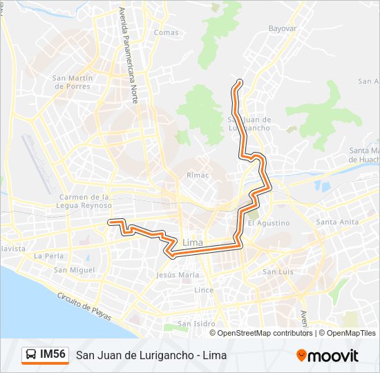 Mapa de IM56 de autobús