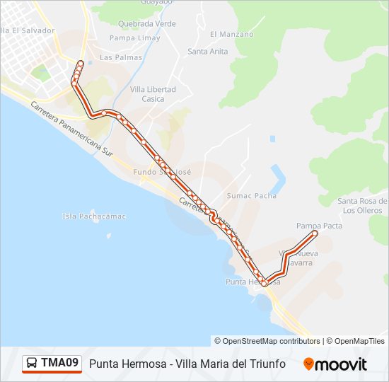 Mapa de TMA09 de autobús