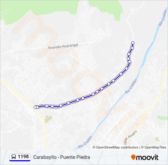 Mapa de 1198 de autobús