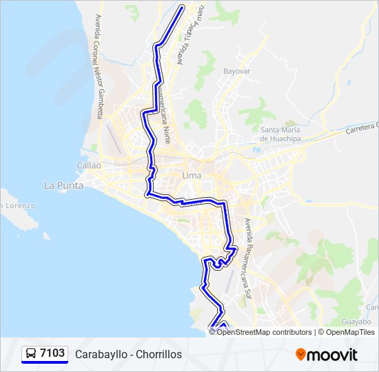 Mapa de 7103 de autobús