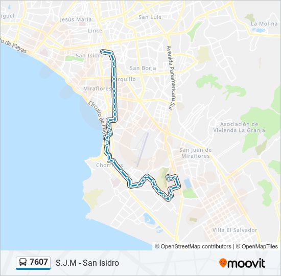 7607 bus Line Map