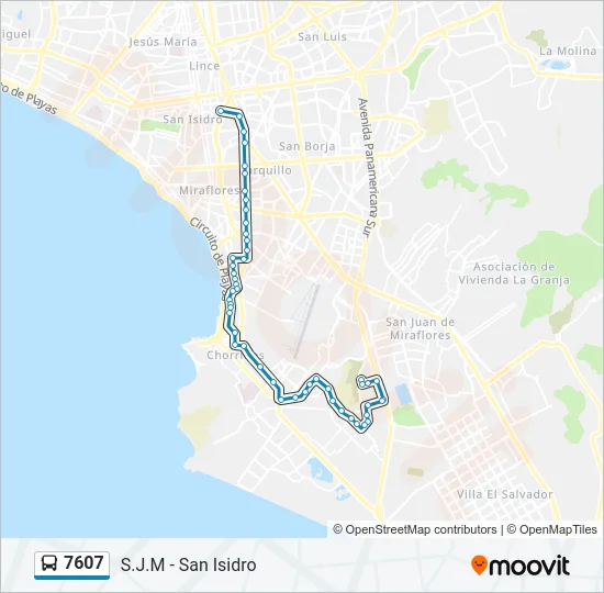 7607 Bus Line Map