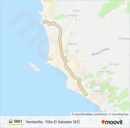 9801 Bus Line Map