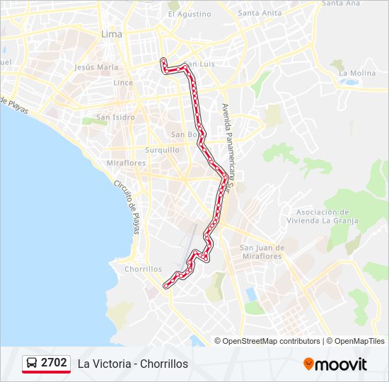Mapa de 2702 de autobús