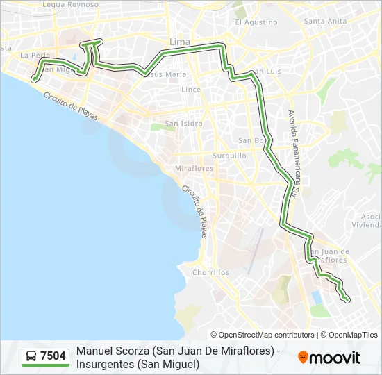 7504 Bus Line Map