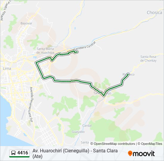 Mapa de 4416 de autobús