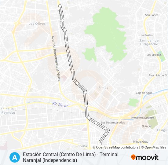 Mapa de A de autobús