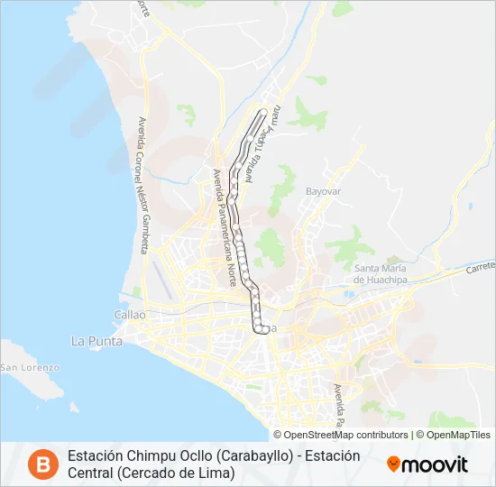 B Bus Line Map
