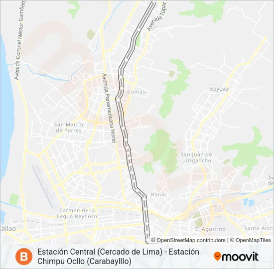 B Bus Line Map