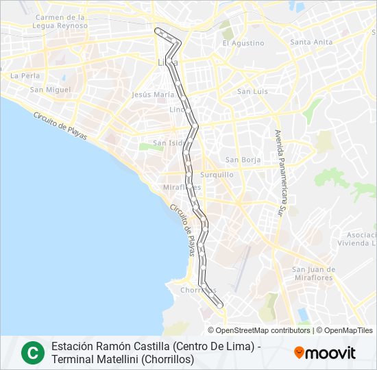 Mapa de C de autobús