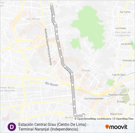 Mapa de D de autobús